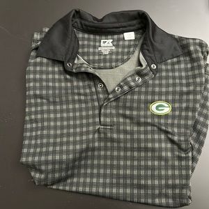 Men’s large black packers cutter & Buck polo